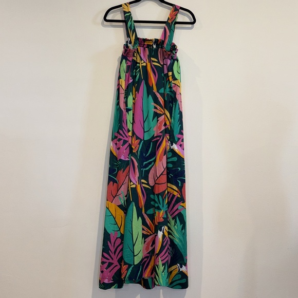Soma Cotton Tank Maxi Bra Dress in Toucan Touch This Green | Sz XS - Picture 6 of 10